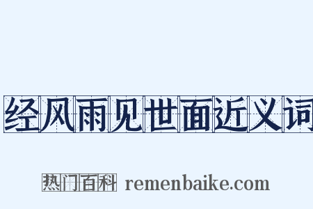 经风雨见世面近义词是什么意思的图片
